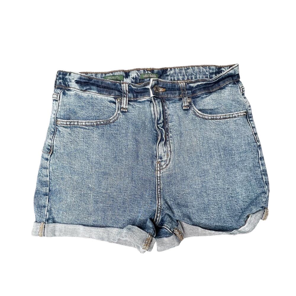 Wild Fable Jean Shorts Blue Denim Folded Hem Highest Rise Size 12/31R